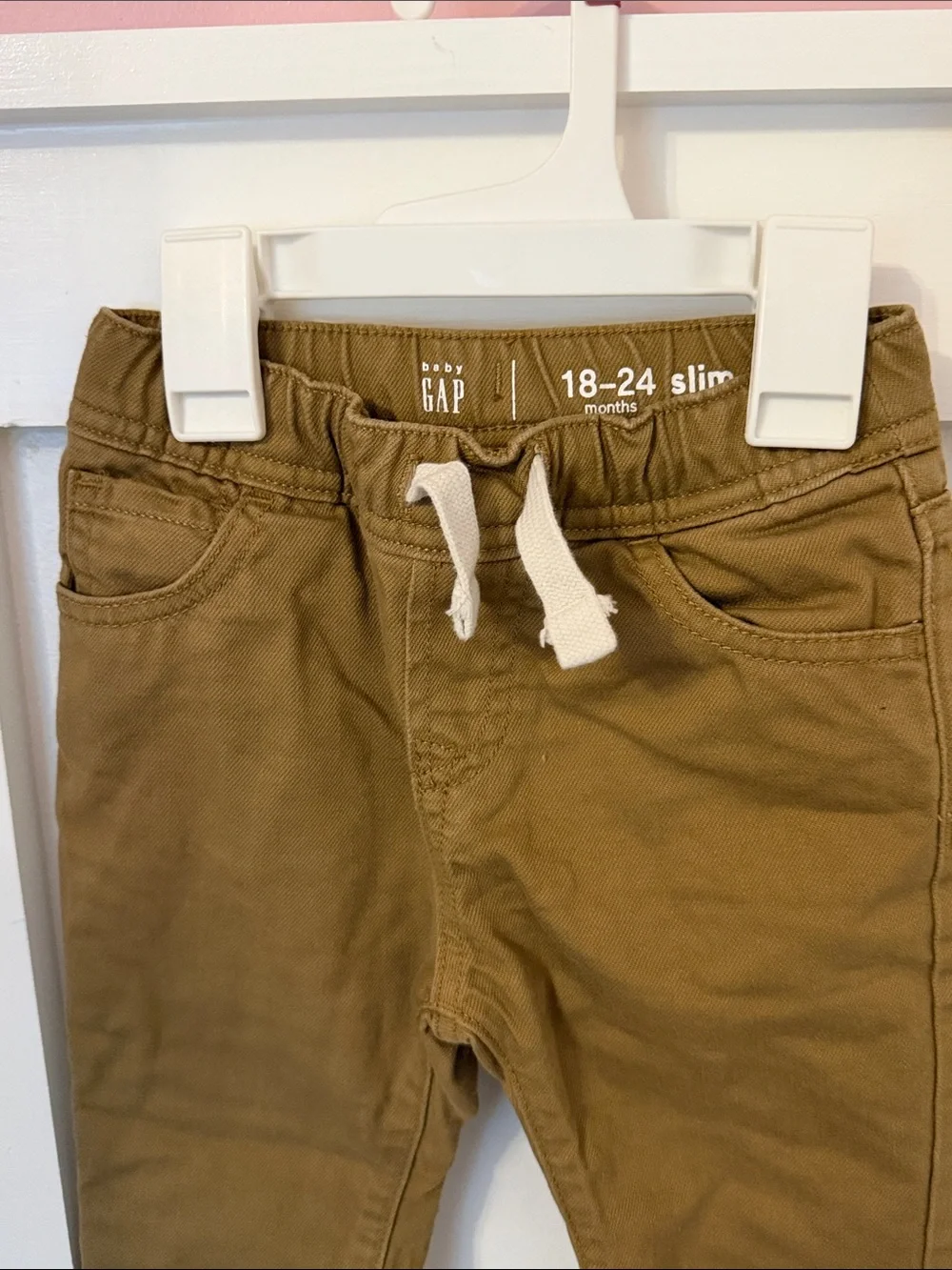 GAP Toddler Drawstring Khaki Waist Pants (B) fleece lined  C#2